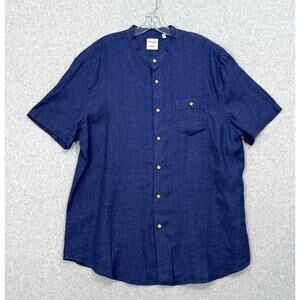 Baird McNutt Murano Shirt Size XL 100% Linen Short Sleeve Casual Beachy Western